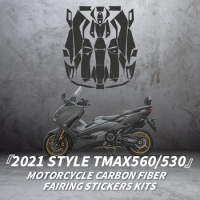 Used For TMAX530 560 2021 Years Motorcycle Carbon Fiber Decoration Protective Refit Sticker Kits Body Plastic Parts Accessories