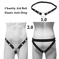 Upgraded Three-Way Nylon Auxiliary Chastity Belt Male Chastity Cage Auxiliary Belt Elastic Anti-Drop 2023 New Erotic Toy Sex Toy