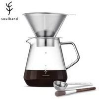 SOULHAND Pour Over Coffee Machine Drip Glass Coffee Maker Moka Coffee Pot Teapot Percolator Barista Espresso Kettle Filter
