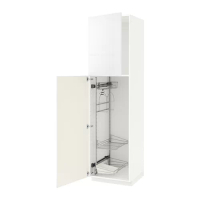 METOD 高櫃附清潔用品收納架, 白色/ringhult 白色, 60x60x220 公分