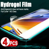 4PCS Screen Gel Protector For Xiaomi Poco M4 M3 Pro 5G M2 F4 GT F3 F2 Safety Hydrogel Film M4Pro M3Pro Soft Not Tempered Glass