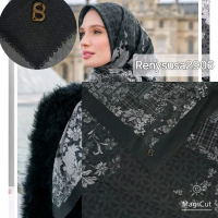 parisian 2.0 series semi ori button scarves with metal logo B kemasan kotak exclusive setiap hijabny