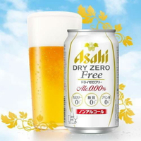 【Asahi 朝日啤酒】日本原裝進口 DRY ZERO Free 0%無酒精啤酒飲料 350ml (無熱量、無糖、無咖啡因) 濃氣泡碳酸飲料 風味氣泡水 零酒精汽水 父親節禮物 男友禮物 交換禮物 生