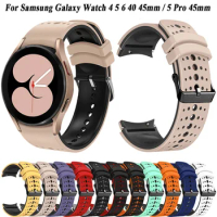 20mm Silicone Watch Strap For Samsung Galaxy Watch 6 Classic 47mm 43mm Bracelet For Samsung Galaxy Watch 4/5/6 44mm 40mm Band