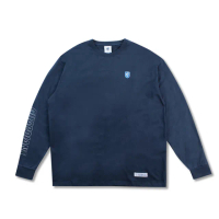 【富邦悍將】衣袖LOGO印花長袖TEE(藍_S-3XL)