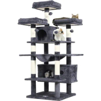 67" Large Cat Tree, Multi-Level Cat Tower with 3 Top Perches furniture tree tower pet accessories