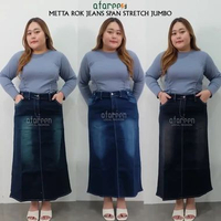 AFAREEN - Rok Jeans Span / Rok Jeans Panjang Wanita / Skrit Jeans Stretch Melar Rok Jeans Jumbo L DE