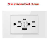 กระจกนิรภัยสีขาว Universal Wall Outlet Outlet Panel Light Switch For Wall Modern 1/2/3/4/6 Group 2 W