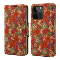 Flowers Pattern Leather Cases For Apple iPhone 11 12 13 14 15 Pro Max 15 Plus 13 Pro Wallet Card Slot Lanyard Flip Covers