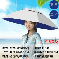 傘帽頭戴雨傘帽子釣魚頭戴太陽傘戶外采茶超輕防曬斗笠傘折疊大號