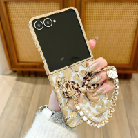 Retro-style leopard print case suitable for Samsung Galaxy Z Flip7, new electroplated Flip 40% off f