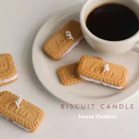 Cute Handmade Biscuit Candle Scented Candle Aromatherapy Soy Wax Candle Wedding Birthday Candles Party Home Decoration
