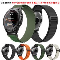 QuickFit 22mm 26mm Nylon Smart Watch Strap For Garmin Fenix 7 7X Pro 6 6X Pro 5 5X Plus Epix Gen 2 Wrist Band Bracelet Watchband
