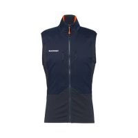 【Mammut 長毛象官方直營】Eiger Nordwand Hybrid Vest 極限艾格防風防潑水中層背心 夜藍 男款 #1014-05640