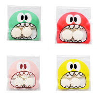 50Pcs Cute Big Mouth Monster Plastic Bag Cookie Candy Gift OPP Self Adhesive Packaging Bags Wedding Birthday Party Favors
