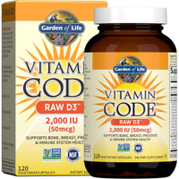 (Weici) Garden of Life Vitamin D Vitamin Code Raw D3 Vitamin D 2000 IU Raw Whole  D3 plements with C