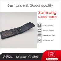 Original Unlocked Used Samsung Galaxy Folder2 G1650 Dual SIM 1950 mAh Wi-Fi 8MP 3.8Inches 4G Cellphone Free shipping