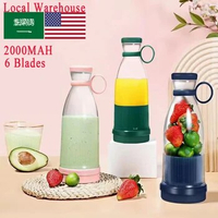 Electric Blender Bottle Rechargeable Fresh Fruit Juicers Blue/Pink Usb Portable Juicers Bottle Mini Electric Portable Blender