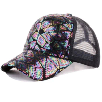 Women Baseball Cap Color Sequins Duck Tongue Hat Summer Mesh Baseball Caps Out Of The Tour Strolling Sun Hats Free Shipping