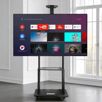 Bracket TV Berdiri Braket Stand Lantai TV 40-75 Inch Breket Standing TV dengan Rak Alas