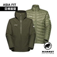 【Mammut長毛象】Convey 3 in 1 HS Hooded AF GTX兩件式防水保暖外套 男款 深沼澤綠/沼澤綠 #1010-29151