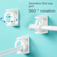 360 ° Rotatable Telescopic Rod Holder Circular Ring Triangular Ring Hook Rotatable Adhesive Non Punching Curtain Rod Hook