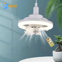 360 Rotating Ceiling Fan Light E27 Intelligent Fan with Remote Control Led Fan Light for Living Room Bedroom Top Light
