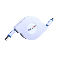 【GCOMM】強固型伸縮micro-USB 1米 快充傳輸線 海軍藍(伸縮扁線)