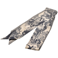 DIOR 經典Toile de Jouy Sauvage Mitzah雙面長絲巾(卡其棕色)