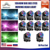0 Tax 10 Pcs LED Beam&amp;Wash Big Bees Eyes 19x40W RGBW Moving Head with NEW Light Source Uniform Color for Stage Theater Party