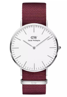 Daniel Wellington DW Daniel Wellington 手錶 Classic Cambridge 40mm 藍白紅織紋錶-白錶盤-銀框 (DW00100017)