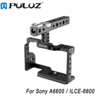 PULUZ For Sony A6600 Video Camera Cage For Sony ILCE-6600 Camera Rabbit Cage Stabilizer with Handle Grip