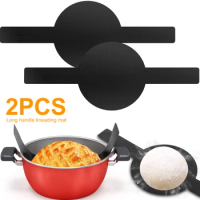 2Pcs Baking Mat for Dutch Oven Reusable Dutch Oven Liner with 6.3In Long Handle Non-stick Bread Baking Mat Heat Resistant Bread