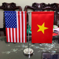 Cờ Để Bàn hợp kim Cắm 3 cờ các nước tùy chọn
