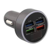 Universal Car Charger Adapter 4 USB Ports Mini Portable Suitable for Home Travel Office Overcurrent Protection