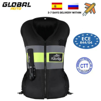 Motorcycle Jacket Air-bag Vest Men Reflective Safety Vest Protective Gear Motorbike Moto Racing Riding CE Airbag