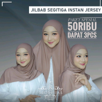[50RB DAPAT 3] HIJAB SEGITIGA INSTAN JERSEY PAKET HEMAT DAILY (WARNA TULIS DI PESAN OPSIONAL) - RIS 