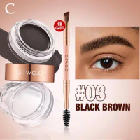 2 IN 1 Eyebrow Pomade Brow Gel Wax Waterproof Long Lasting Creamy Texture Eye Brow Tint Enhancers Cosmetic Eyebrow Pomade Cream
