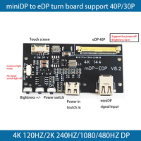 miniDP to eDP 4K 120HZ driver board 4K 2K 1080P turn board for portable monitor