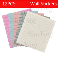 70*77 3D Brick Wall Stickers Self adhesive DIY PE Foam Wallpaper Living Room TV Background Decor Panels Kids Room Protective
