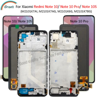 AMOLED For Xiaomi Redmi Note 10 Pro Note10 Pro LCD with Frame Touch Panel Screen Digitizer For Redmi Note 10S Display M2101K6G