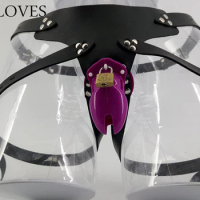 Purple plastic CB6000S small cock cage belt male wearing strap on penis lock chastity device strapon adult men sex product
