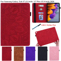 3D Flower Embossed for Samsung Galaxy Tab S8 S7 Plus FE Ultra Case Flip Stand Cover for Samsung Tab S8 S7 Plus FE Tablet Case