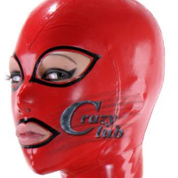 New fashion latex hood rubber mask with open eyes and mouth plus size Hot sale Zentai Custom Size Latex Sale Hood Mas