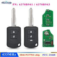 OHHUANUO 2/3 Button Remote Car Key Fob 433MHz PCF7961 ID46 Chip P/N: 6370B941 6370B943 for Mitsubishi Mirage Outlander ASX J166E