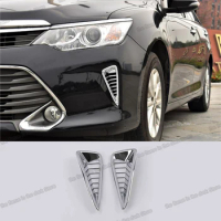 Shiny Silver Abs Car Front Side Air Inlet Vent Frame Trims for Toyota Camry 2015 2016 2017 Xv50 Decoration Styling accessories