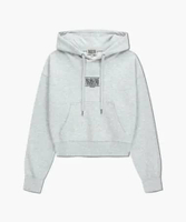 MARITHE FRANCOIS GIRBAUD W SMALL CLASSIC LOGO CROP HOODIE light heather gray M
