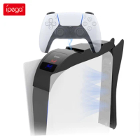 Ipega For PS5 Charging Dock Cooling Fans Dual Controller Charging Headphone hanger 3 Fan Station Charger for Playstation 5