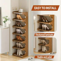 Shoe Rack 4-8 Layer Solid Wood Organizer Wooden Storage Shelves Stand Shelf 4-8 Layer Space Saving R