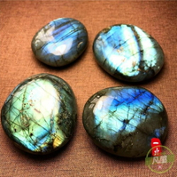 水晶石 天然拉長石藍月光石手把玩件擺件 彩光礦物晶體原石奇石-快速出貨
